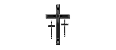 DNSEMP-L-517-BK-WT Black 3 Crosses White